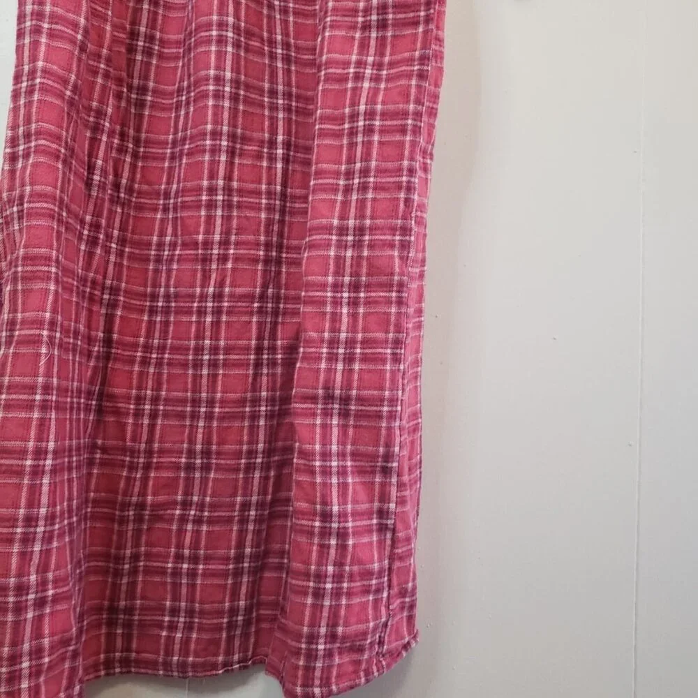Vtg National Women S Flannel Nightgown Pink Turtleneck Midi Loungewear Warm Cozy - Picture 3 of 5